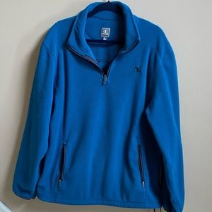CHAMPION MENS PULLOVER FLEECE /QUARTER ZIP SWEATSHIRT/BLUE/LARGE